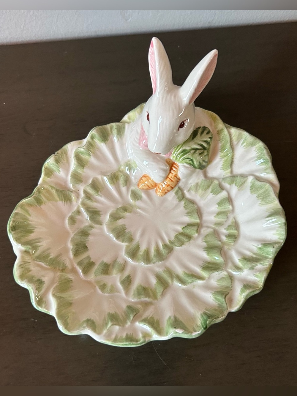 Ceramic Bunny Trinket Dish or Soap Dish